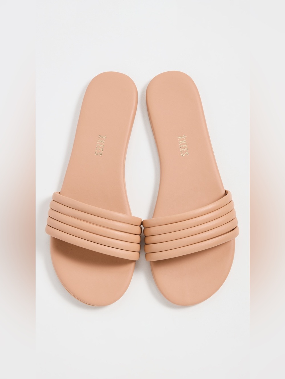 TKEES Serena Slide Sandals 5 Strap Minimalist Neutral Nude Size 9 - Picture 2 of 11